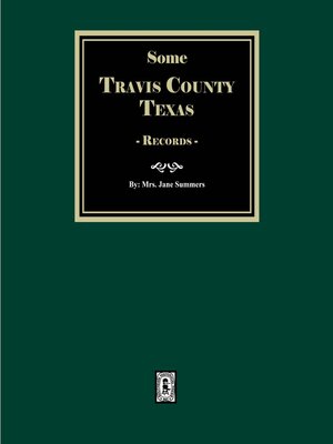 cover image of Early Travis County, Texas Records